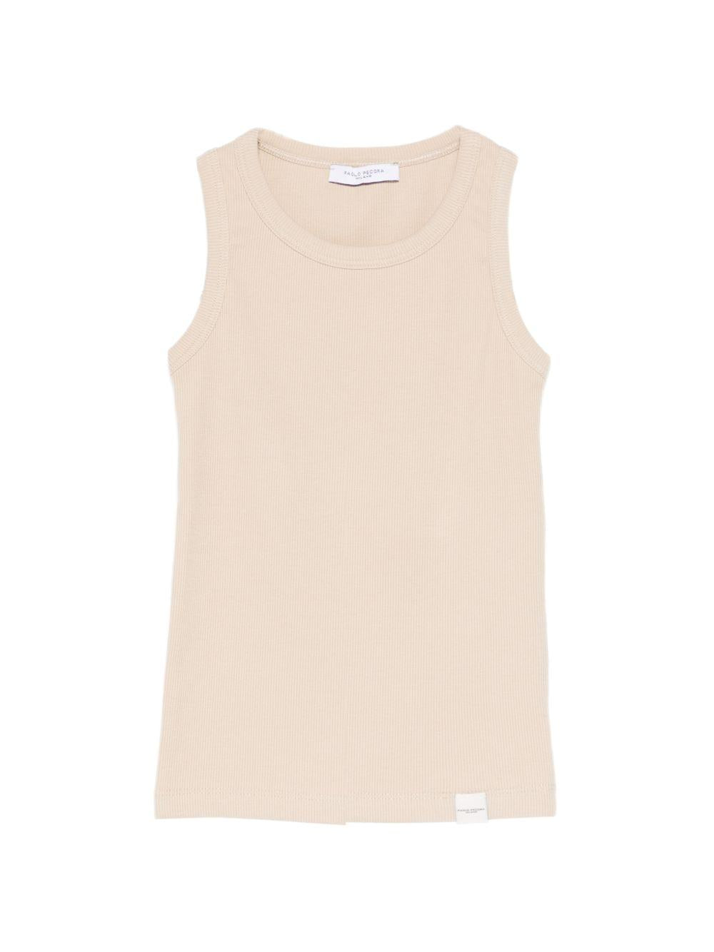 Canotta per bambino Paolo Pecora Kids beige con design a coste PP4269 SABBIA PAOLO PECORA KIDS