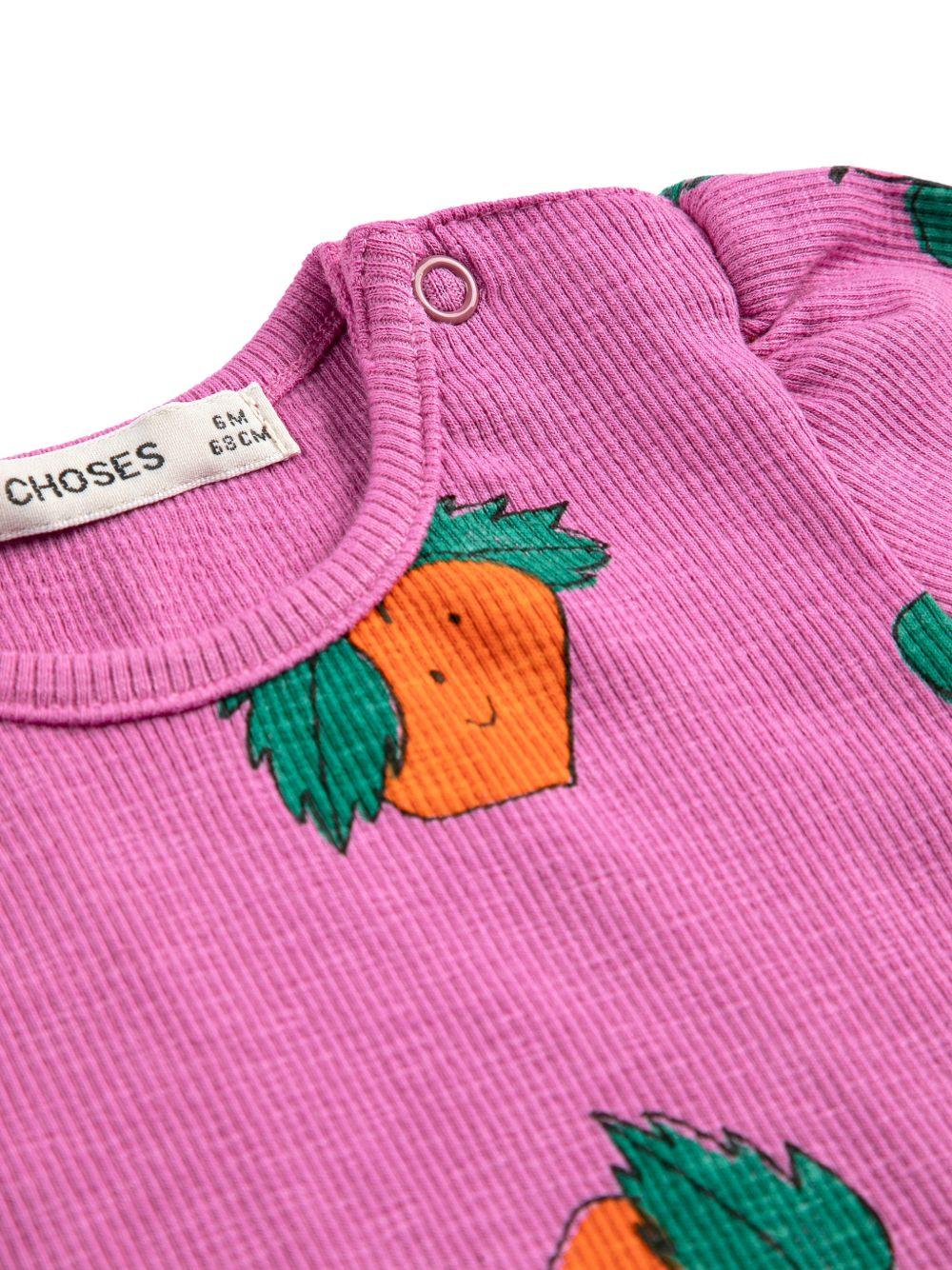 T-shirt per neonata Bobo Choses fucsia con stampa grafica rapa B126AB022 561 BOBO CHOSES KIDS