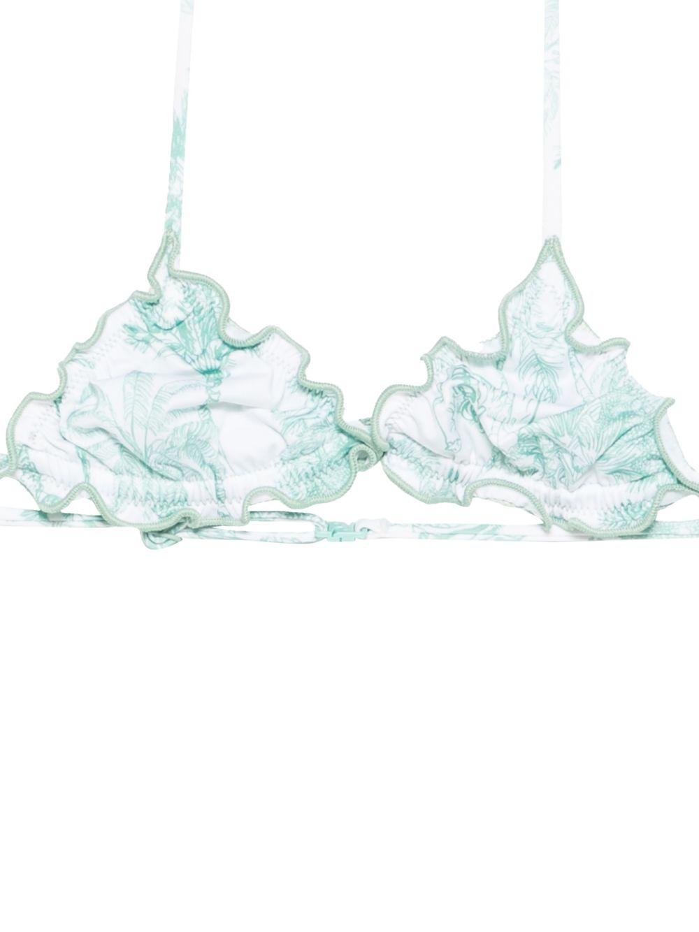 Costume per bambina MC2 Saint Barth Kids verde con stampa floreale CRIS001 00649L MC2 ST. BARTH KIDS