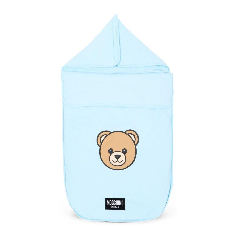 Sacco nanna per neonato Moschino Kids azzurro con motivo Teddy Bear MUE00WLCA40 40304 MOSCHINO KIDS