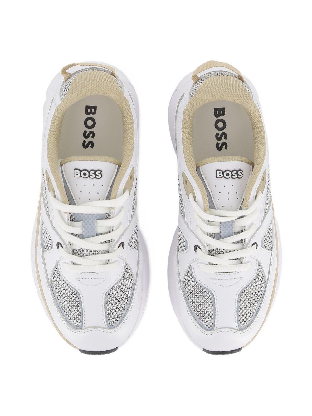 Sneaker da bambino Boss Kids bianche con disegn a inserti J52815 10P BOSS KIDS
