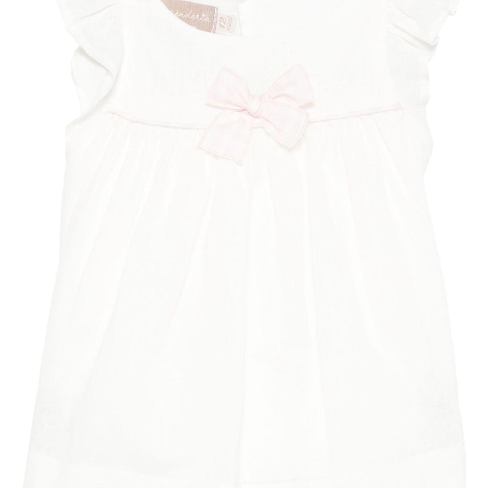 Abito per neonata La Stupenderia bianco in misto lino TBCT52 D02 LA STUPENDERIA KIDS