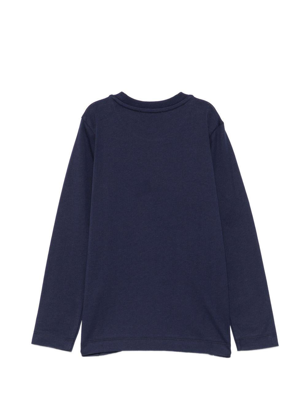 T-shirt per bambini Moschino Kids blu con motivo Teddy Bear HZO00JLAA20 40016 MOSCHINO KIDS