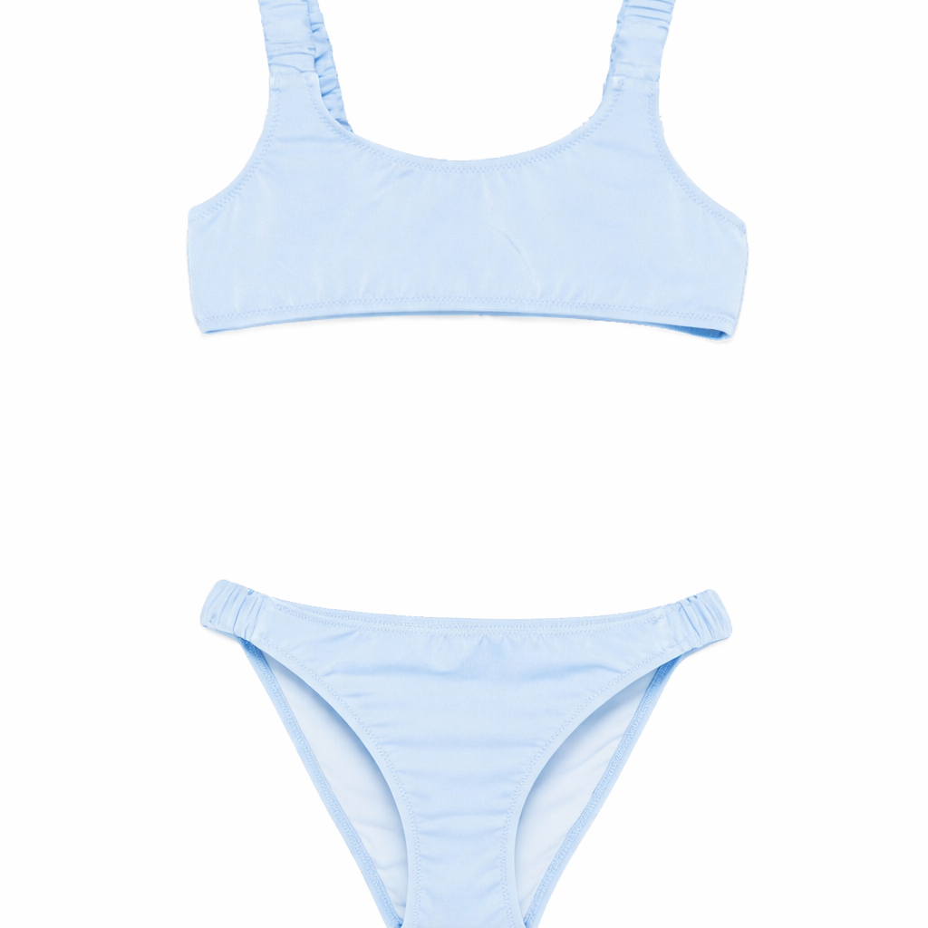 Bikini per bambina MC2 Saint Barth Kids azzurro con dettagli arricciati TLO0001 02968L MC2 ST. BARTH KIDS