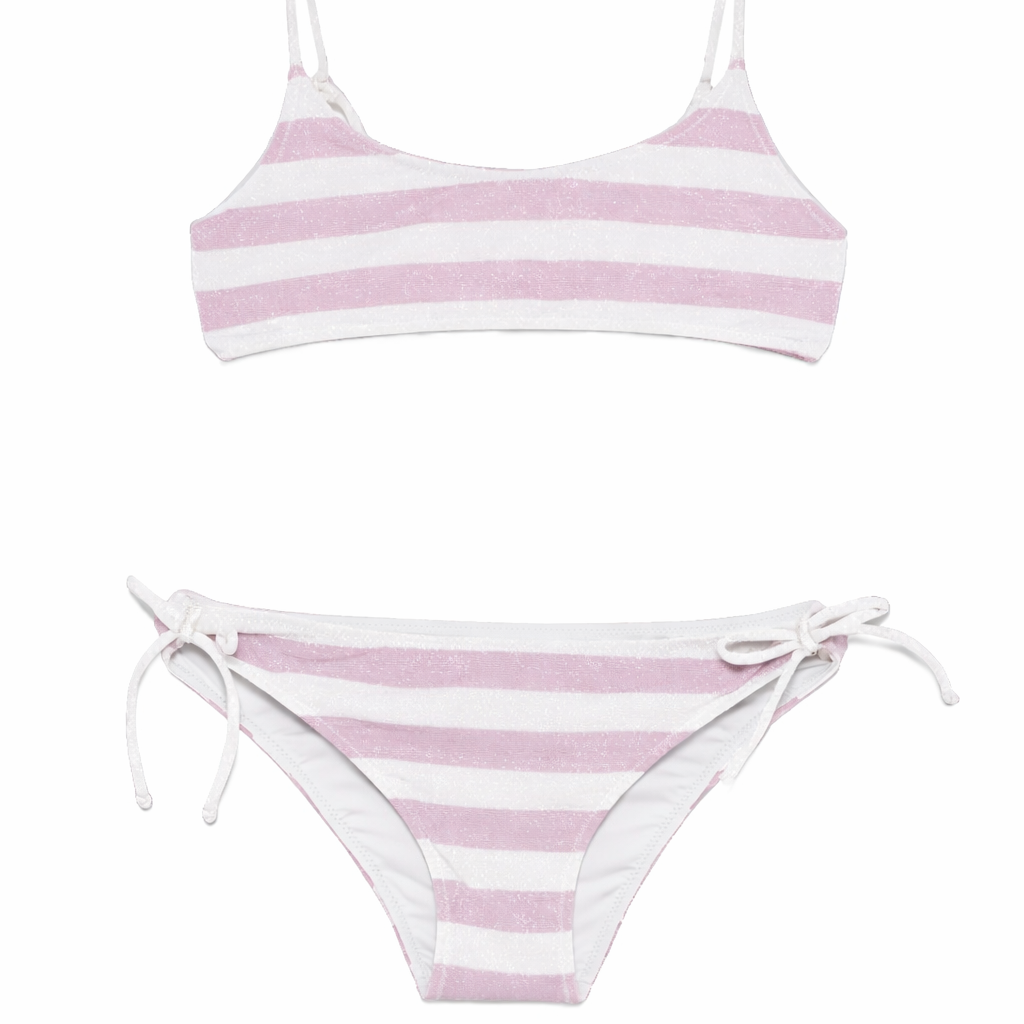 Set 2 pezzi costume da bagno per bambina MC2 Saint Barth Kids multicolore con motivo a righe JAI0001 00377L MC2 ST. BARTH KIDS