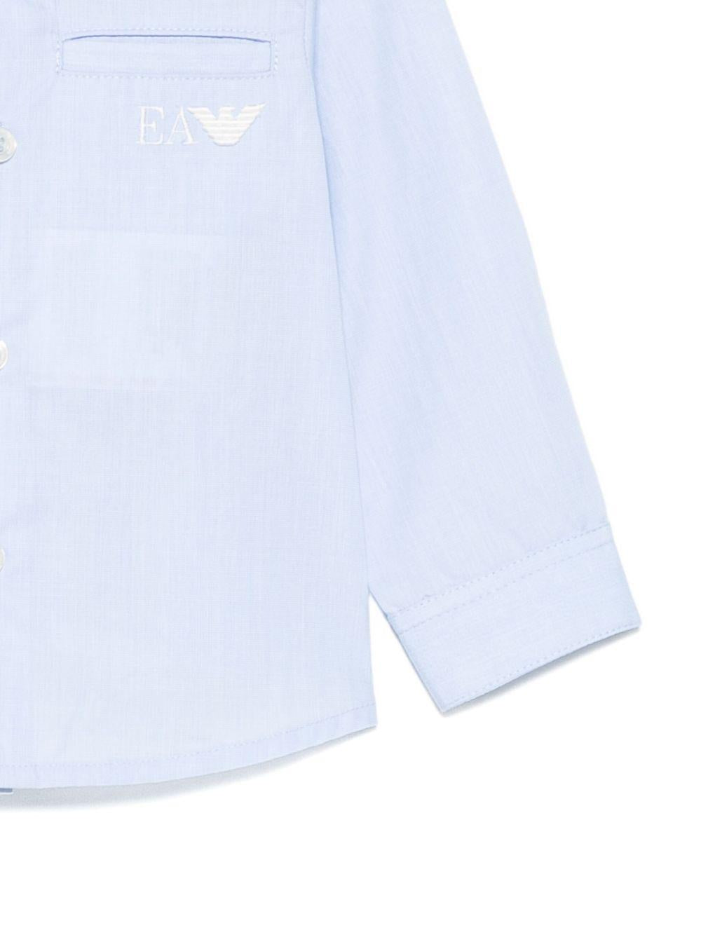 Camicia per neonato Emporio Armani Kids azzurra con dettagli ricamati EB000789 AF19065 F9026 EMPORIO ARMANI KIDS