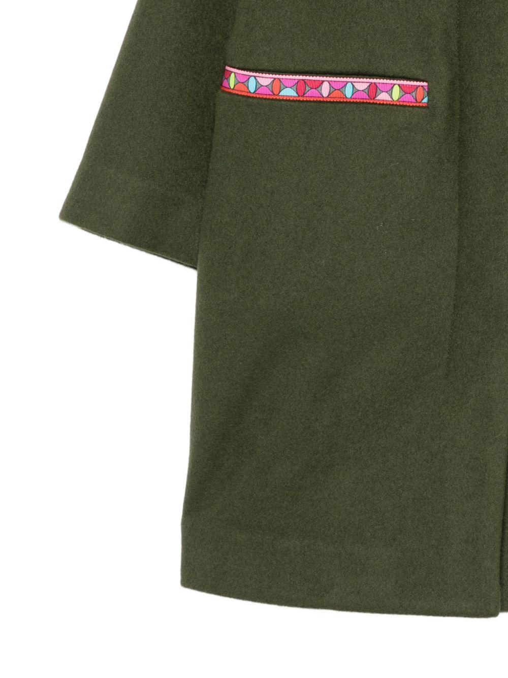 Cappotto per bambina Emilio Pucci Junior verde con motivo geometrico PZ2A40 E0259 783 EMILIO PUCCI KIDS