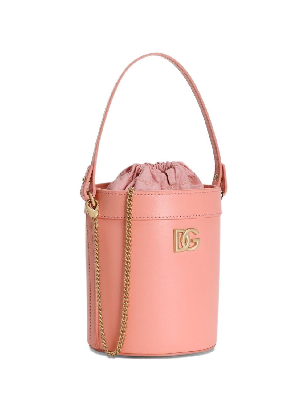 Borsa a secchiello per bambina Dolce & Gabbana Kids rosa con placca con logo EB0266 A1065 88438 DOLCE & GABBANA KIDS