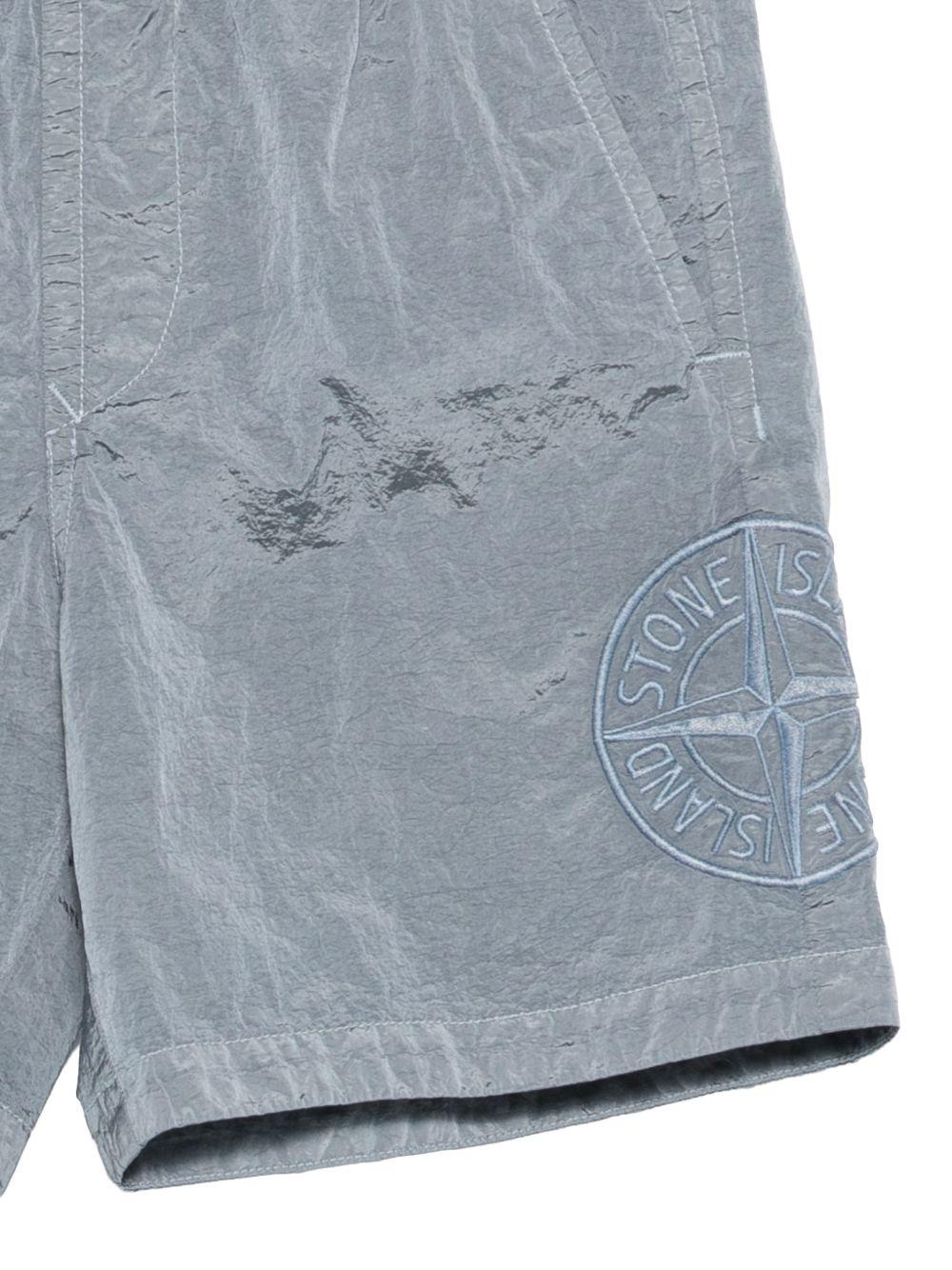 Costume da bagno per bambino Stone Island Junior blu con toppa con logo L1S16B100001S0043 V004A STONE ISLAND KIDS