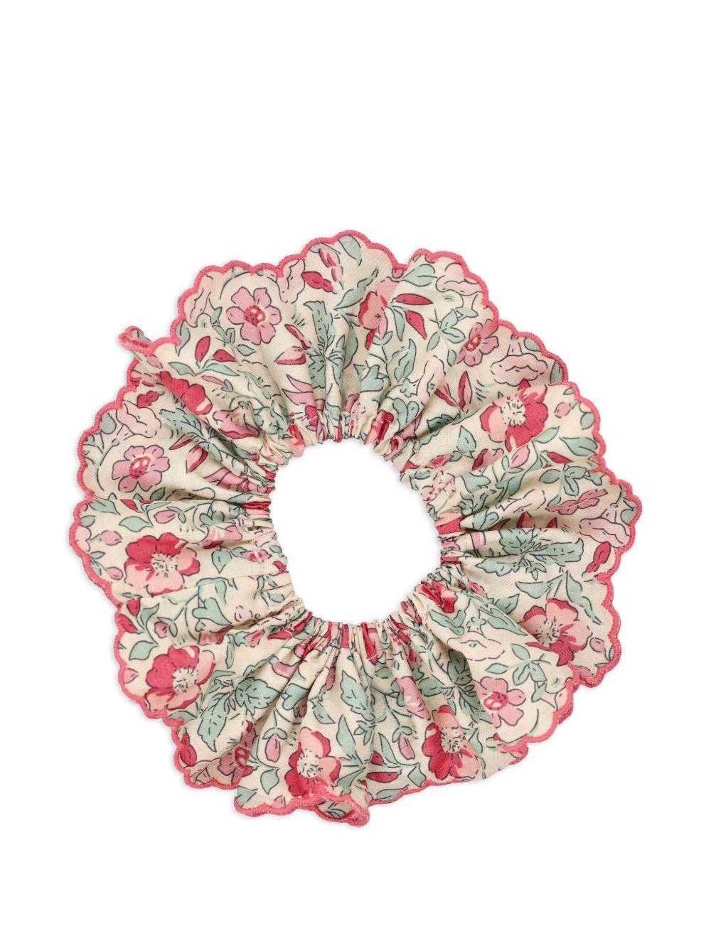 Elastico per capelli per bambina Bonpoint beige con stampa a fiori all-over S06GHAW00017 528 BONPOINT KIDS