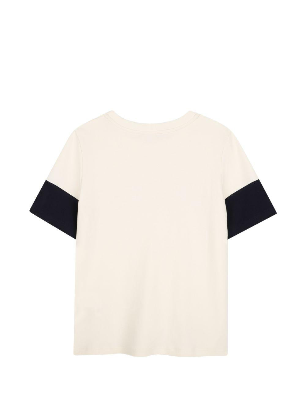 T-shirt per bambina Chloè Kids bianca con maniche a contrasto C21306 148 CHLOE' KIDS