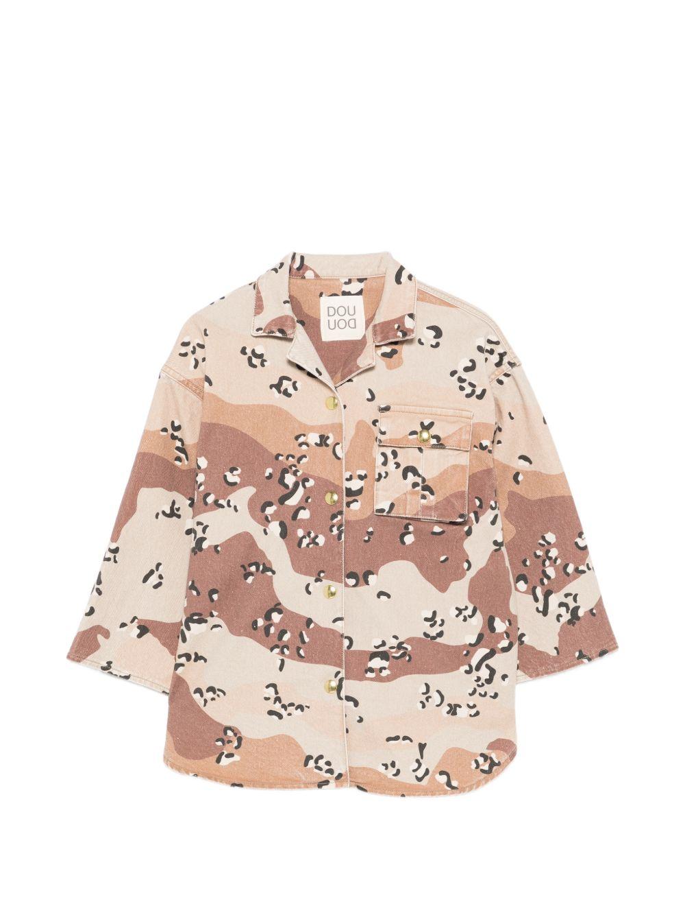 Giacca per bambino Douuod Kids beige con effetto camouflage DY2Q07 Z3843 108MA DOUUOD KIDS