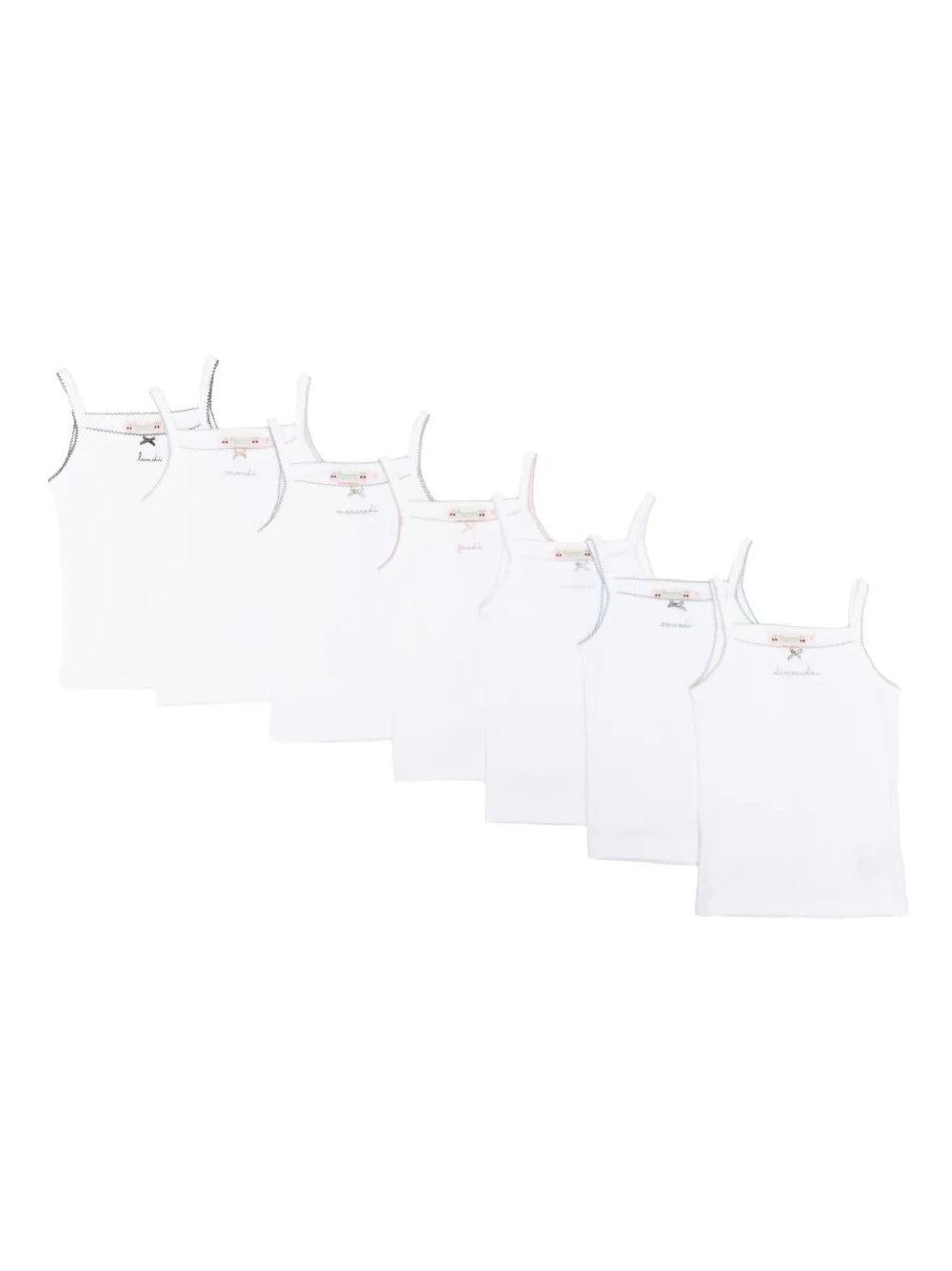 Set di sette canotte per neonata Bonpoint bianche con dettaglio fiocco PERGUNK00002 000 BONPOINT KIDS
