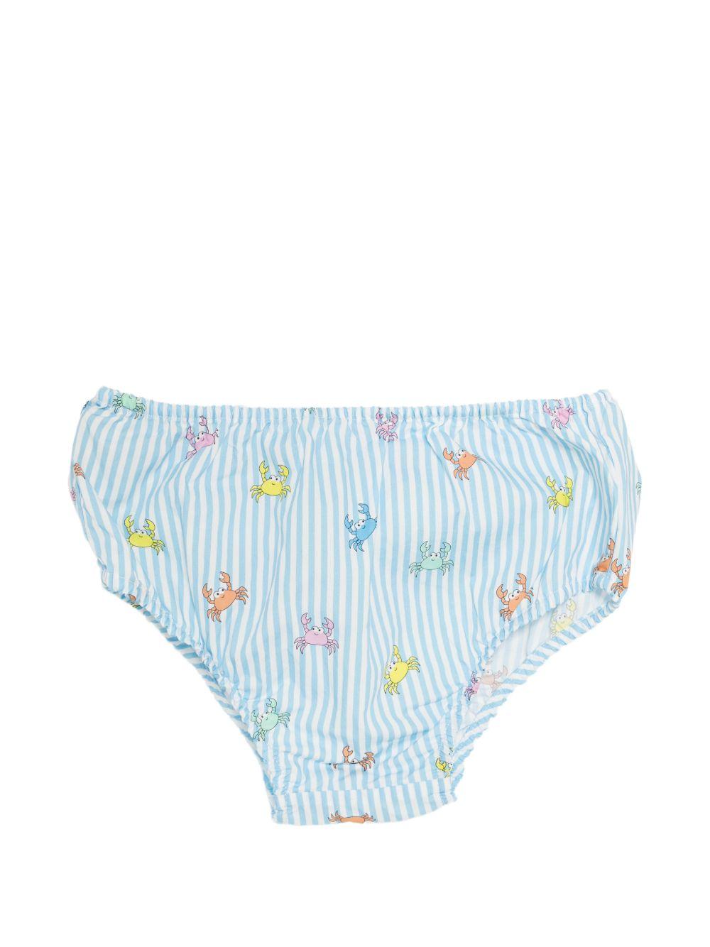 Set t-shirt e culotte per neonato MC2 Saint Barth multicolore con design granchi SAMY001 02084L MC2 ST. BARTH KIDS