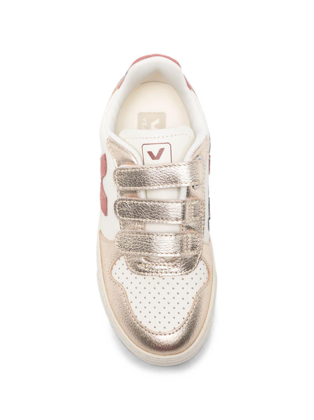 Sneakers per bambina Veja Kids bianche con effetto metallizzato CV0521769 PURE DRIED PETALE PLATINE VEJA KIDS