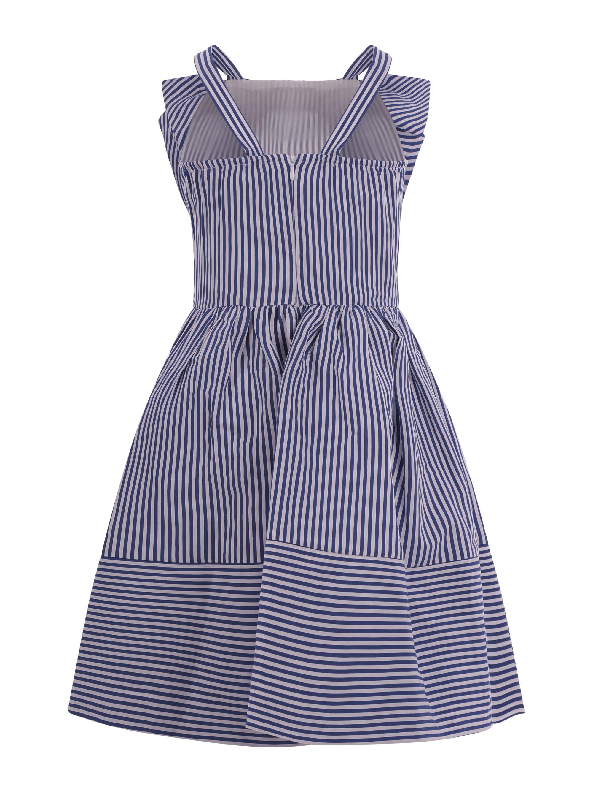 Abito per bambina Monnalisa blu a righe 11G914 7315 9956 MONNALISA KIDS