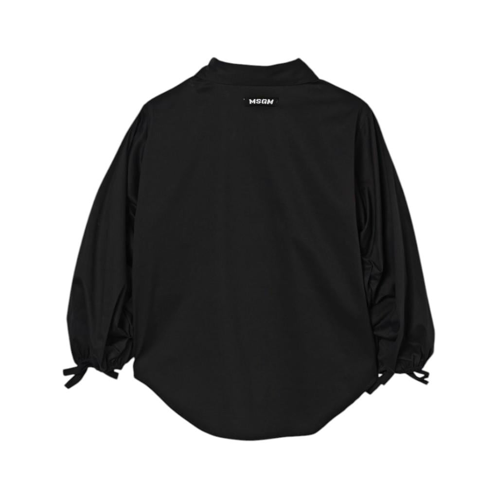 Camicia per bambina MSGM Kids nera con colletto classico S6MSJGSI084 110 MSGM KIDS