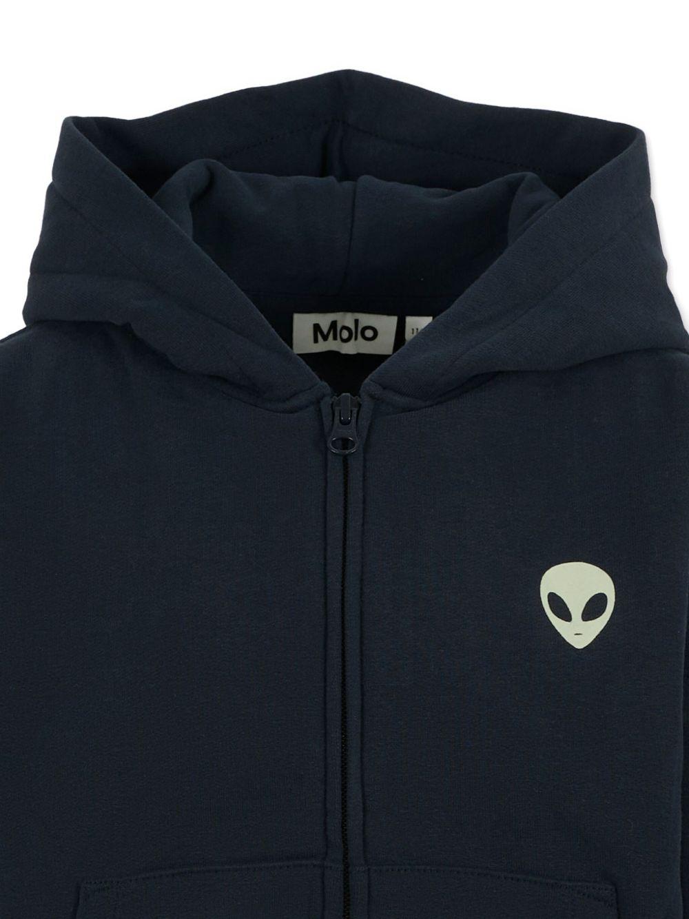 Felpa per bambino Molo blu con stampa alieno 1W25J302 8552 MOLO