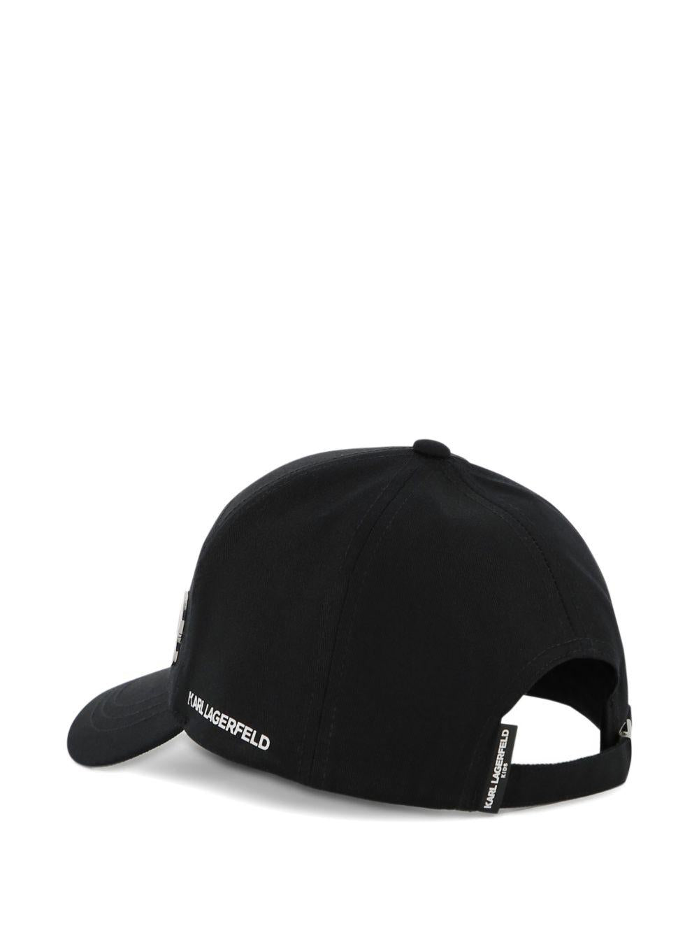 Berretto per bambini Karl Lagerfeld Kids nero con dettaglio logo Z31217 09B KARL LAGERFELD KIDS