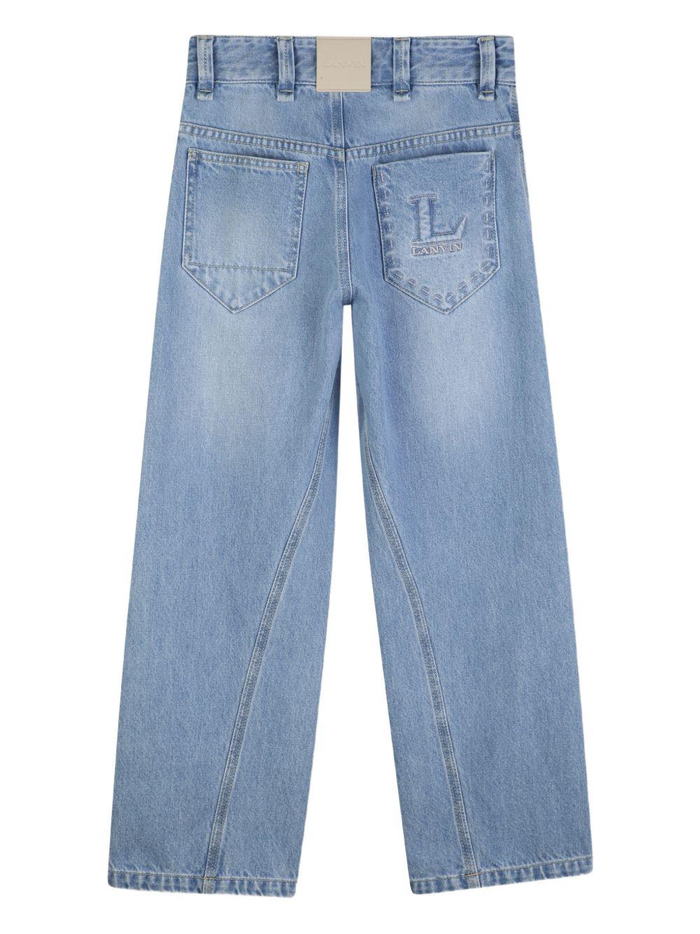 Jeans per bambino Lanvin Enfant azzurro con dettaglio logo N30376 Z27 LANVIN KIDS