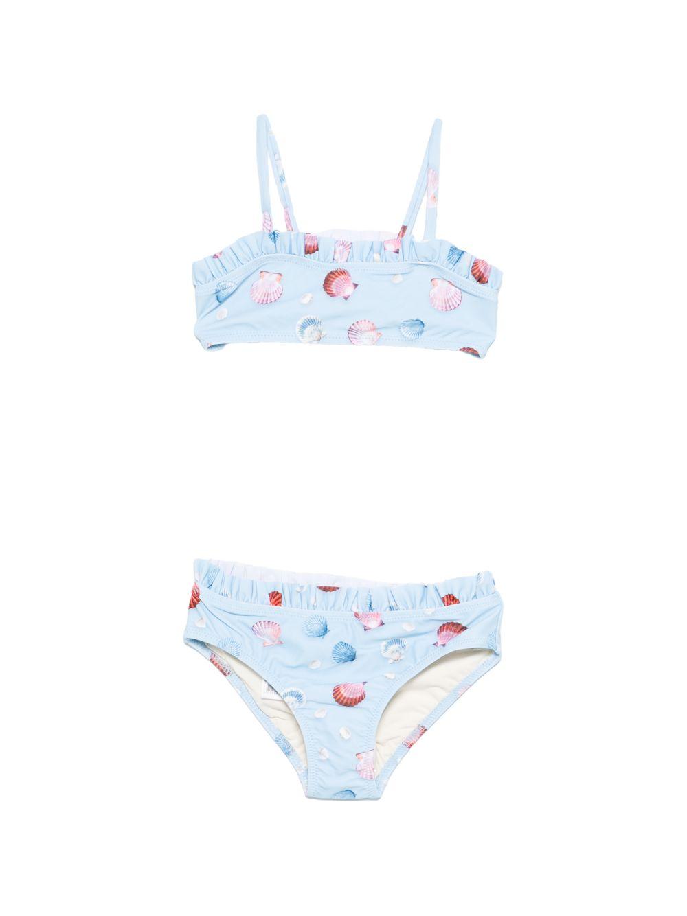 Set 2 pezzi per bambina Molo azzurro con stampa conchiglia all-over 8S26P101 9528 MOLO KIDS