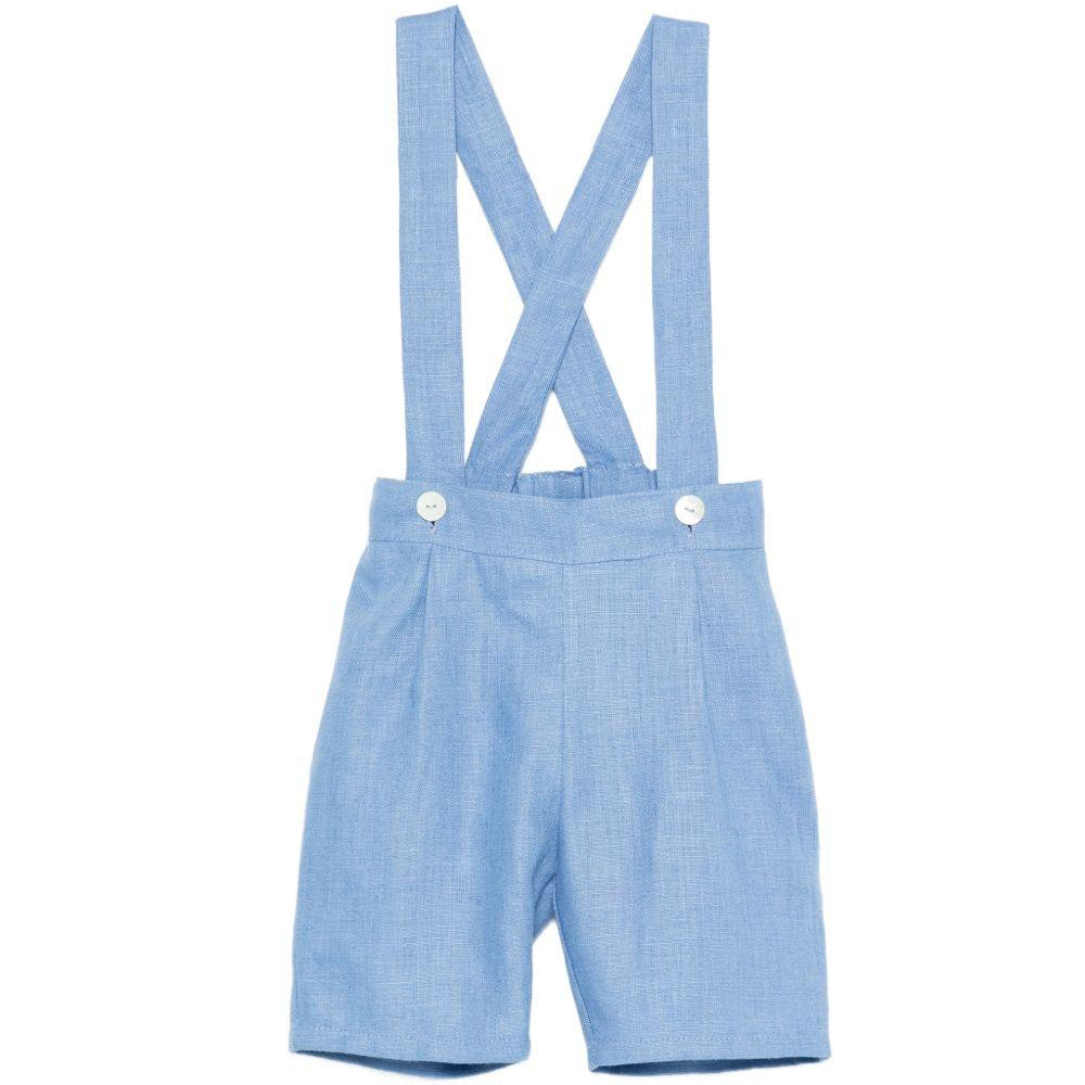 Shorts con bretelle per neonato Mariella Ferrari azzurri con vita elasticizzata sul retro PNG7BIS AVIO MARIELLA FERRARI KIDS