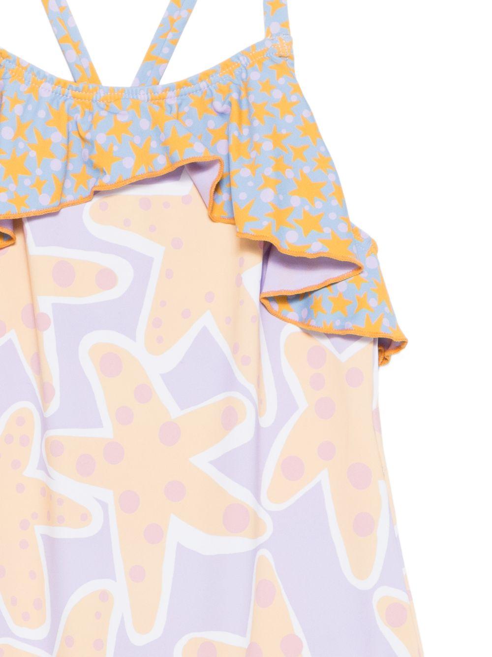 Costume per bambina Stella McCartney Kids multicolore con stampa grafica stelle marine all-over TYCA69 Z3514 539MC STELLA McCARTNEY KIDS