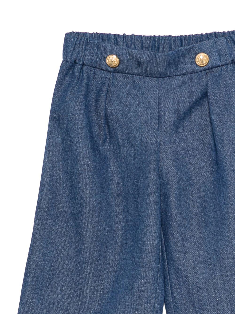 Pantaloni per neonato Balmain Kids blu con vita elasticizzata BY6080 P0588 625 BALMAIN KIDS