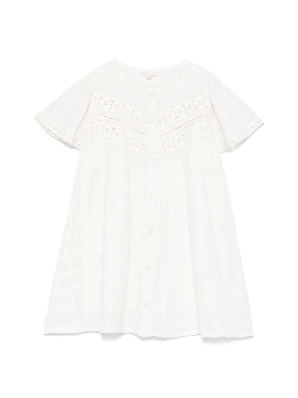 Abito per bambina Louise Misha bianco con maniche corte GRI-S25-S0142 SNOW LOUISE MISHA