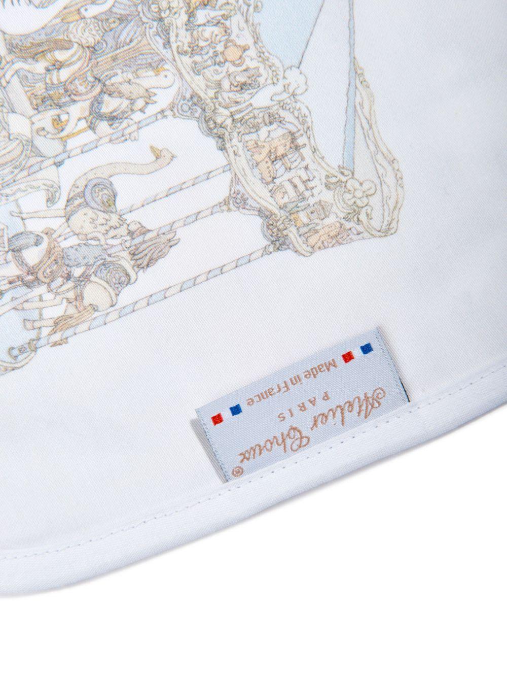 Bavaglino per neonati Atelier Choux bianco con stampa carosello BI-CS-CAR B-U ATELIER CHOUX PARIS KIDS