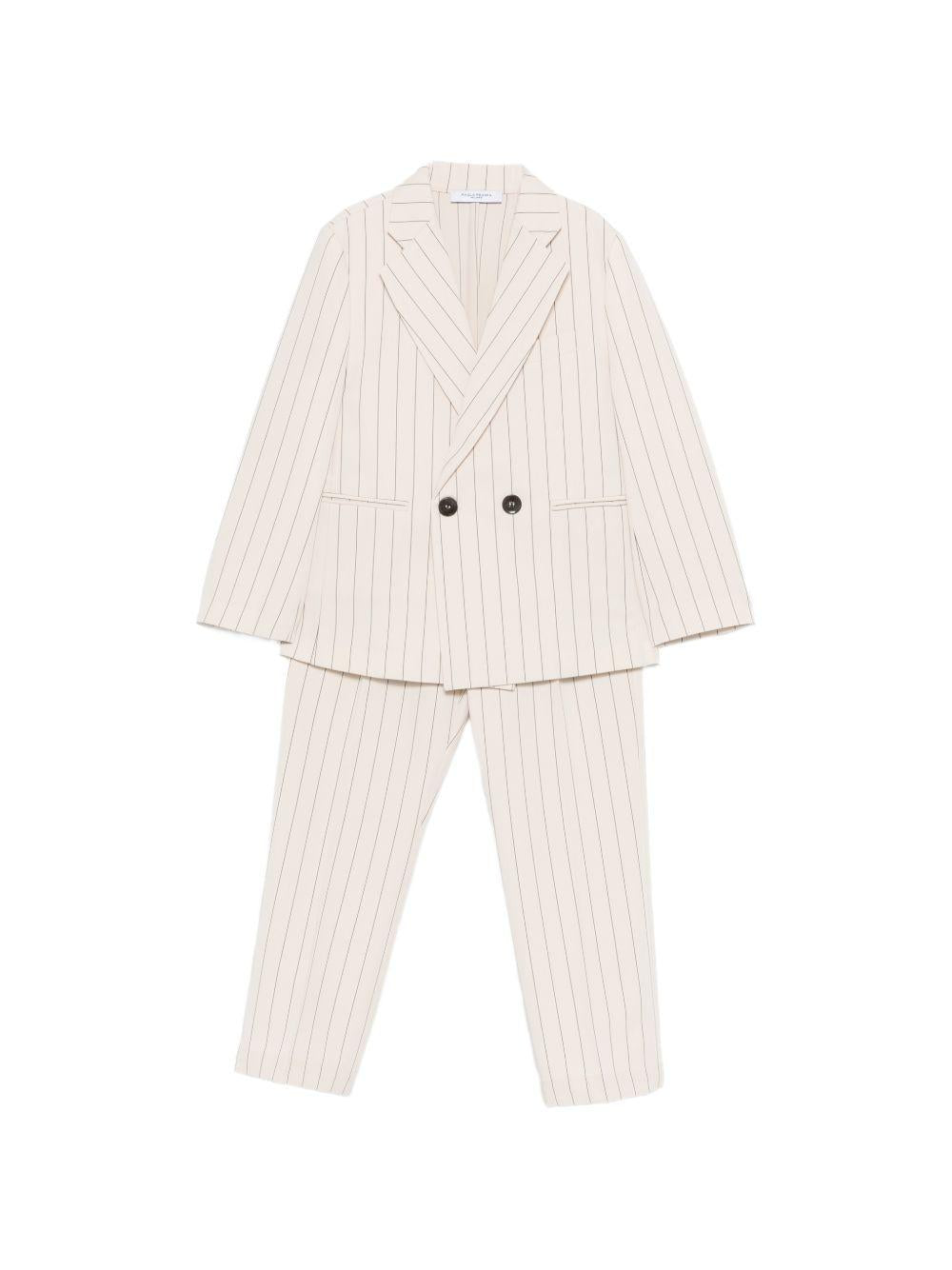 Completo per bambino Paolo Pecora Kids beige monopetto gessato PP4263 SABBIA PAOLO PECORA KIDS