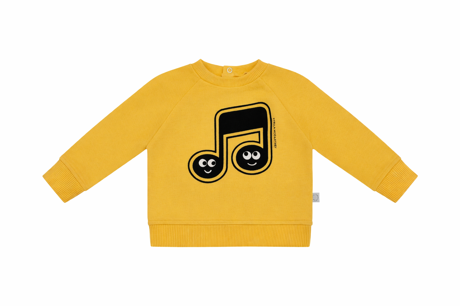 Felpa per neonati Stella McCartney Kids gialla con stampa nota musicale TY4530 Z0499 251 STELLA McCARTNEY KIDS