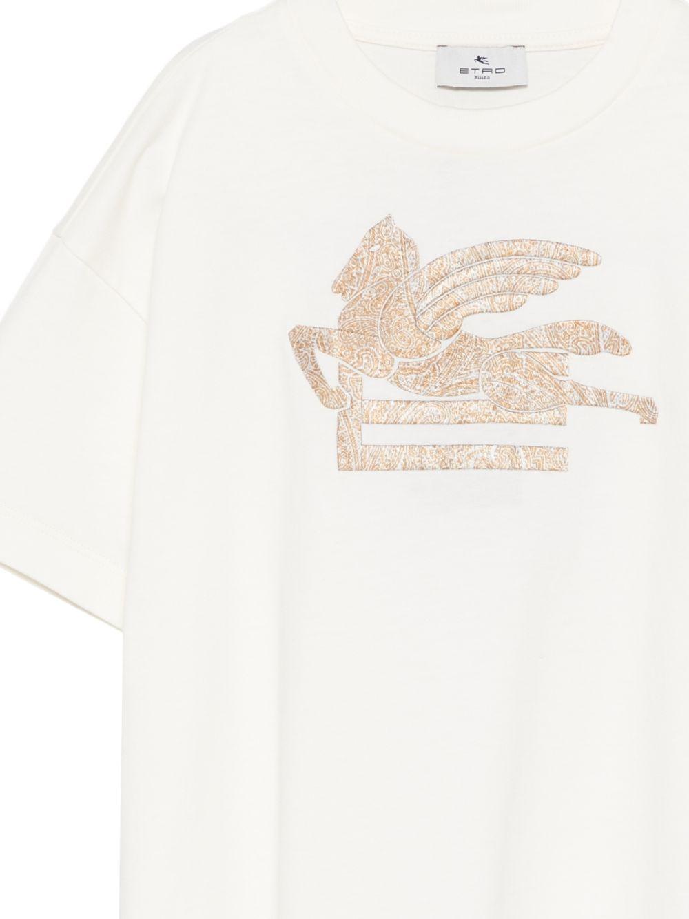 T-shirt per bambino Etro Kids bianca con motivo Pegaso GZ8H21 Z3672 102 ETRO KIDS