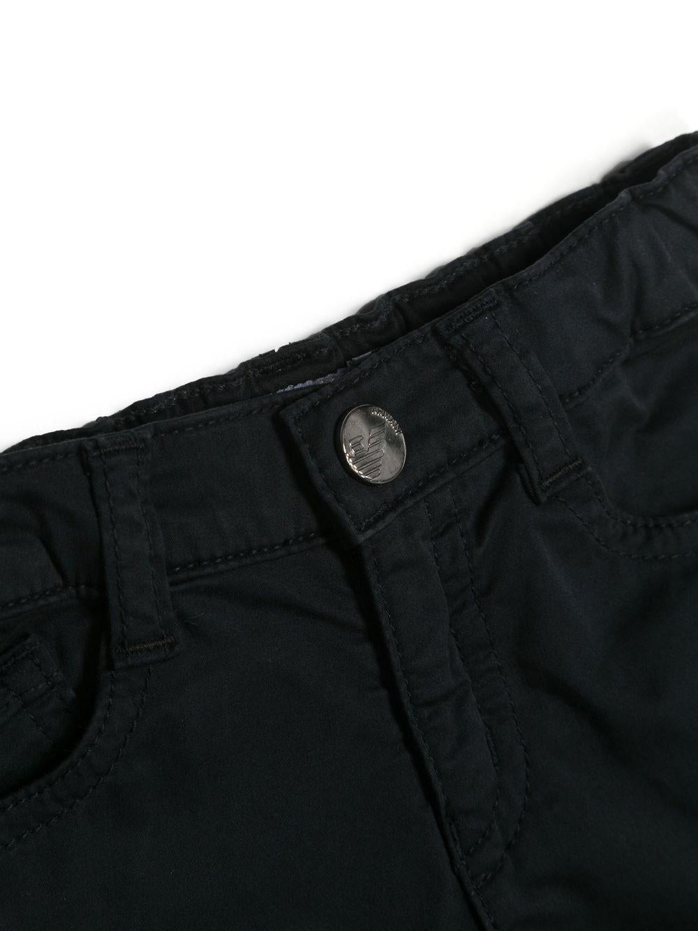 Shorts per neonato Emporio Armani Kids blu con bottoni con logo inciso 8NHS01 4N7LZ 0920 EMPORIO ARMANI KIDS