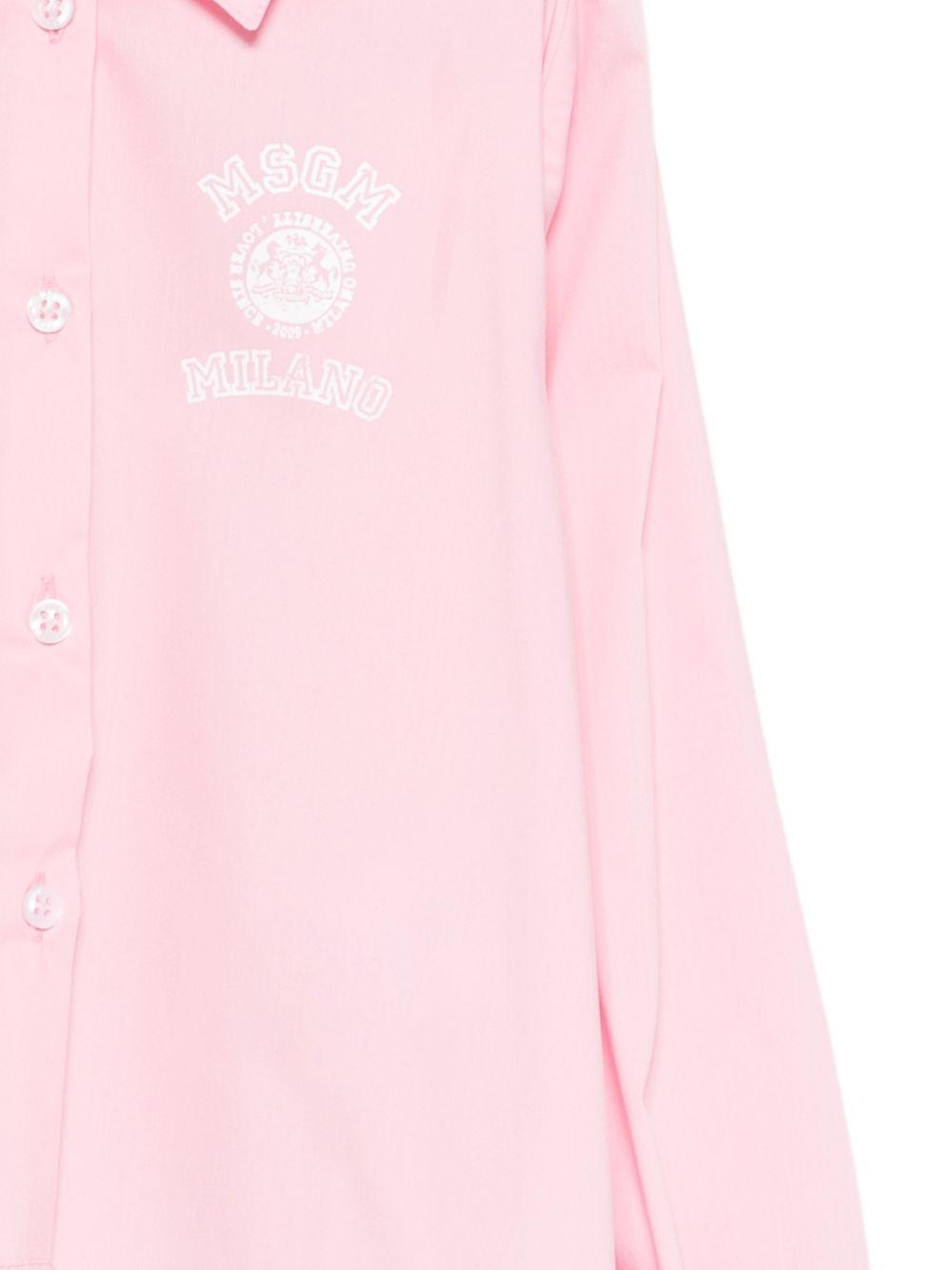 Camicia per bambina MSGM Kids rosa con colletto classico S6MSJGSI026 MS076 MSGM KIDS