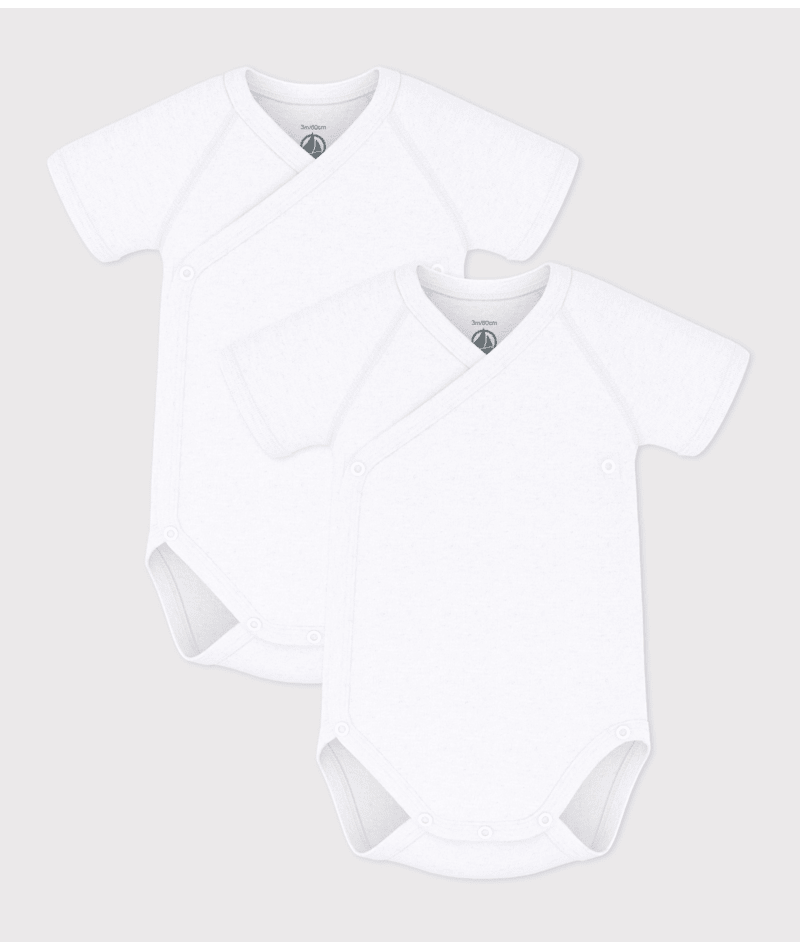 Set di due body per neonati Petit Bateau bianchi con manica corta 54220 00 PETIT BATEAU KIDS