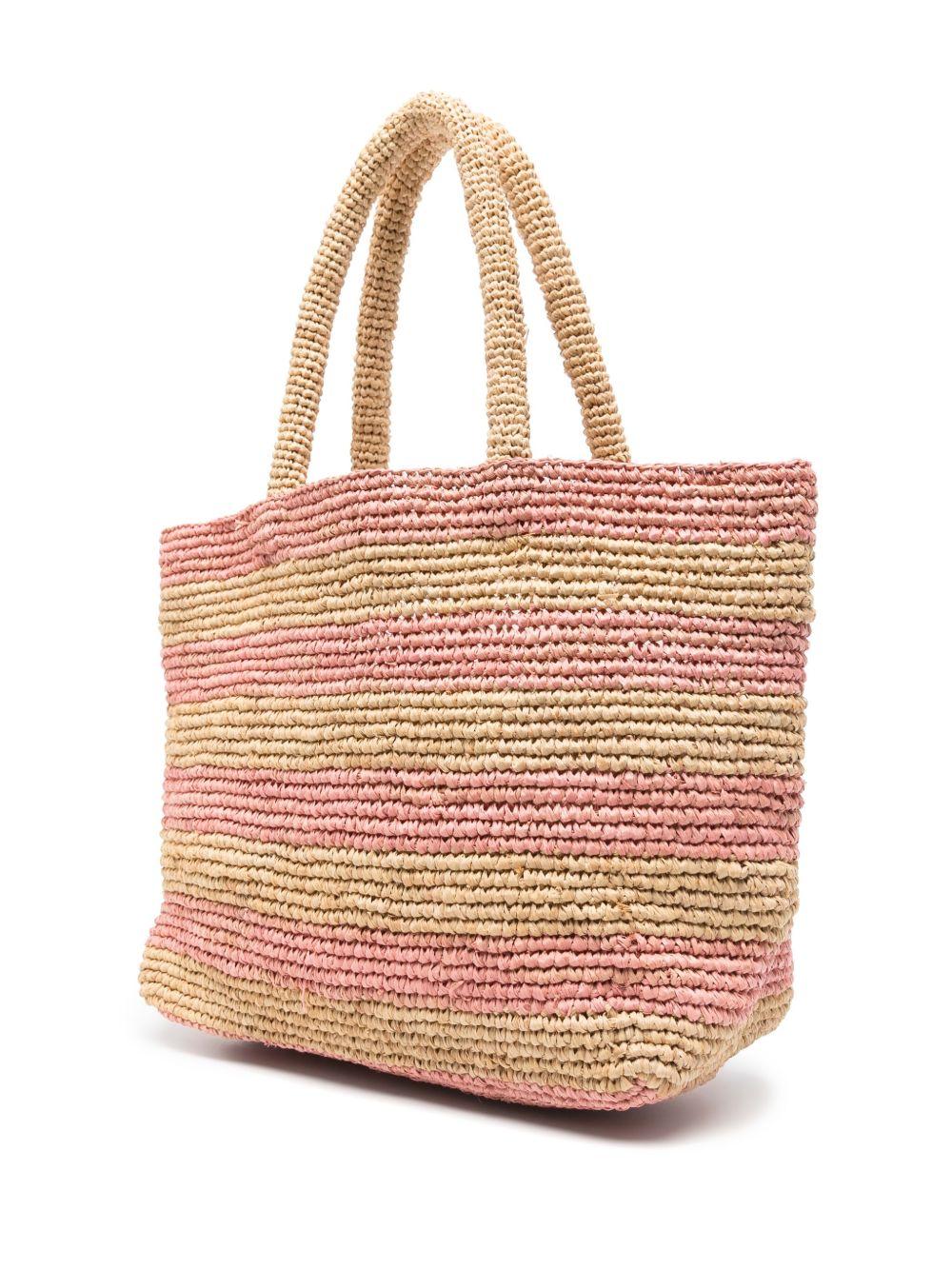 Borsa da spiaggia MC2 Saint Barth beige con ricamo logo RAFB002 01550F MC2 ST. BARTH KIDS
