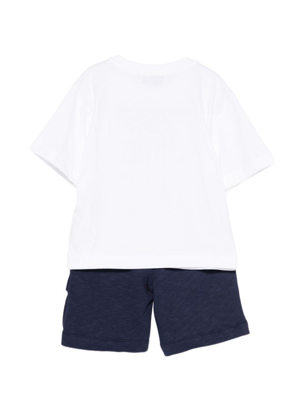 Set t-shirt e shorts per bambino Moschino Kids multicolore con stampa Teddy sul davanti HUG00WLCA88 83240 MOSCHINO KIDS