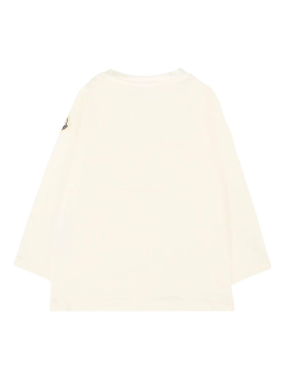 T-shirt per neonati Moncler Enfant avorio con stampa orsetto K29518D0000589AUM 034 MONCLER ENFANT