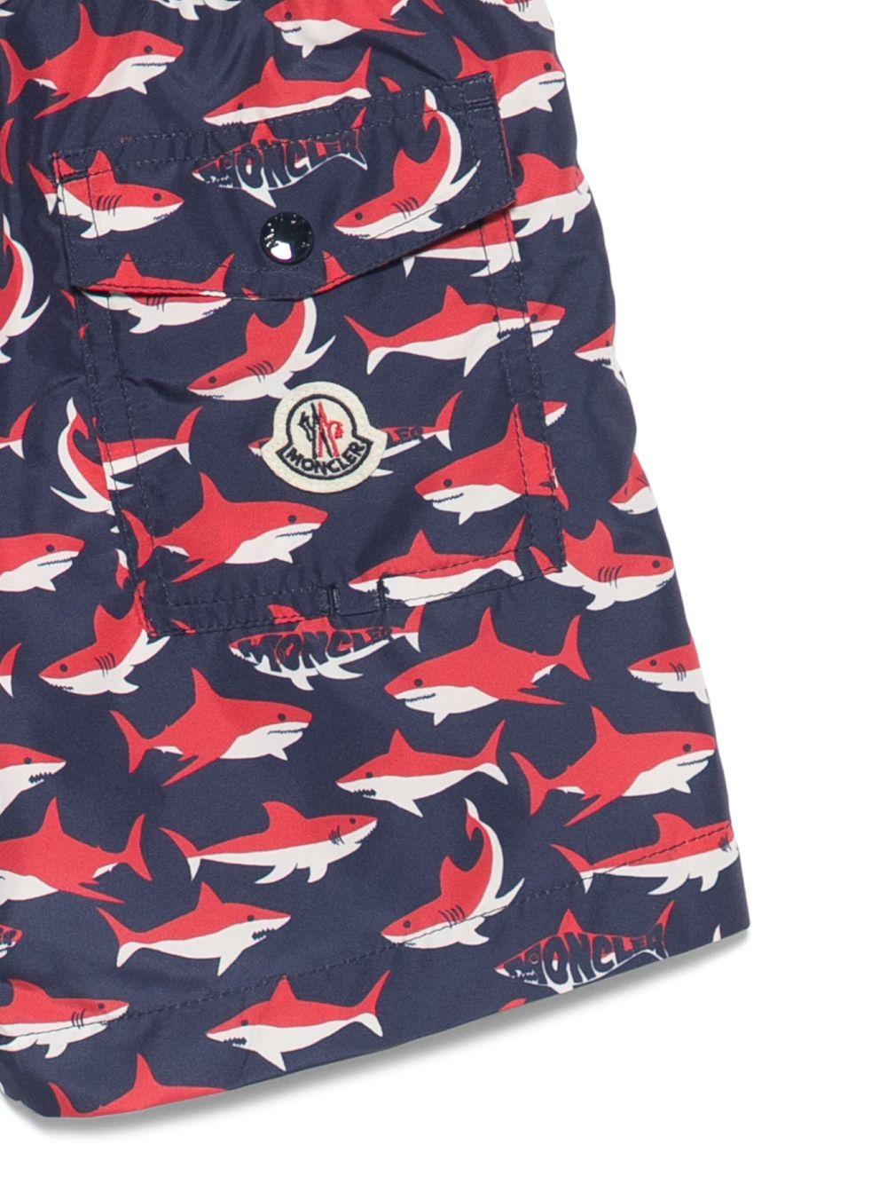 Costume da bagno per bambino Moncler Enfant blu con stampa K19542C00010598LZ S74 MONCLER KIDS