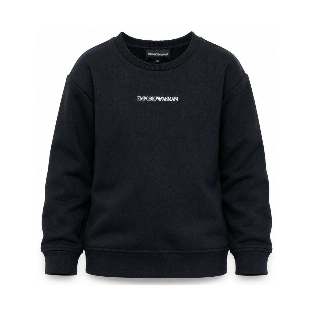 Felpa per bambino Emporio Armani Kids blu con logo sul davanti EB000302 AF14681 UB118 EMPORIO ARMANI KIDS