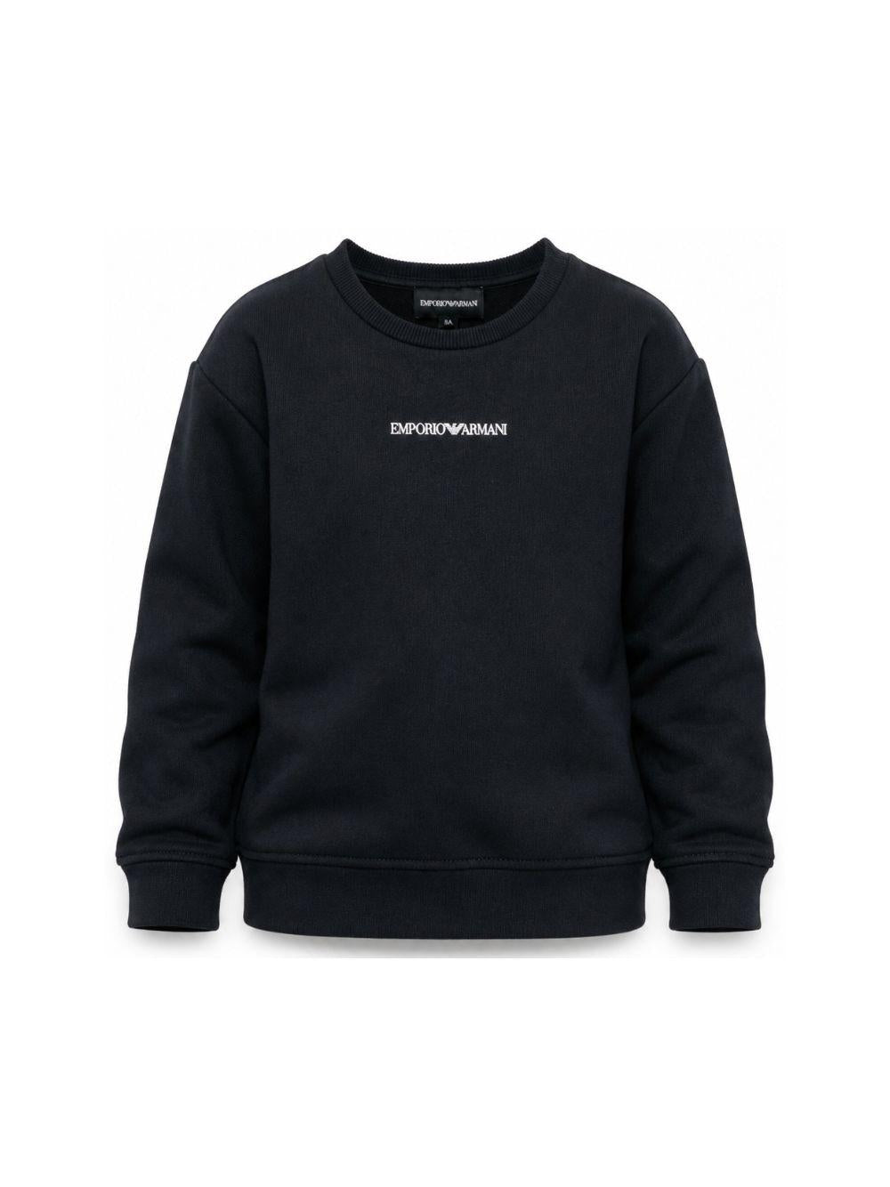 Felpa per bambino Emporio Armani Kids blu con logo sul davanti EB000302 AF14681 UB118 EMPORIO ARMANI KIDS