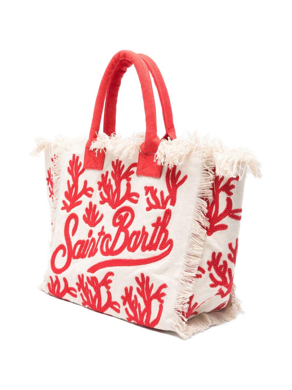 Borsa tote con logo vanity MC2 Saint Barth bianco con logo ricamato VANI024 08374L MC2 ST. BARTH KIDS