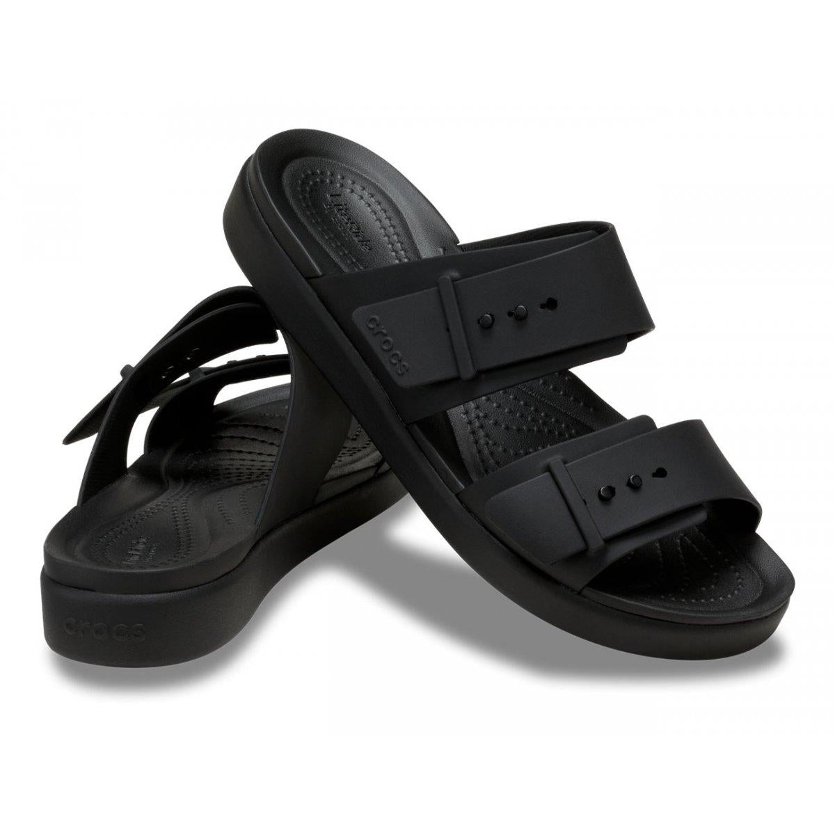Ciabatte per donna Brooklyn Crocs nere con doppio cinturino 211215 BLK CROCS KIDS
