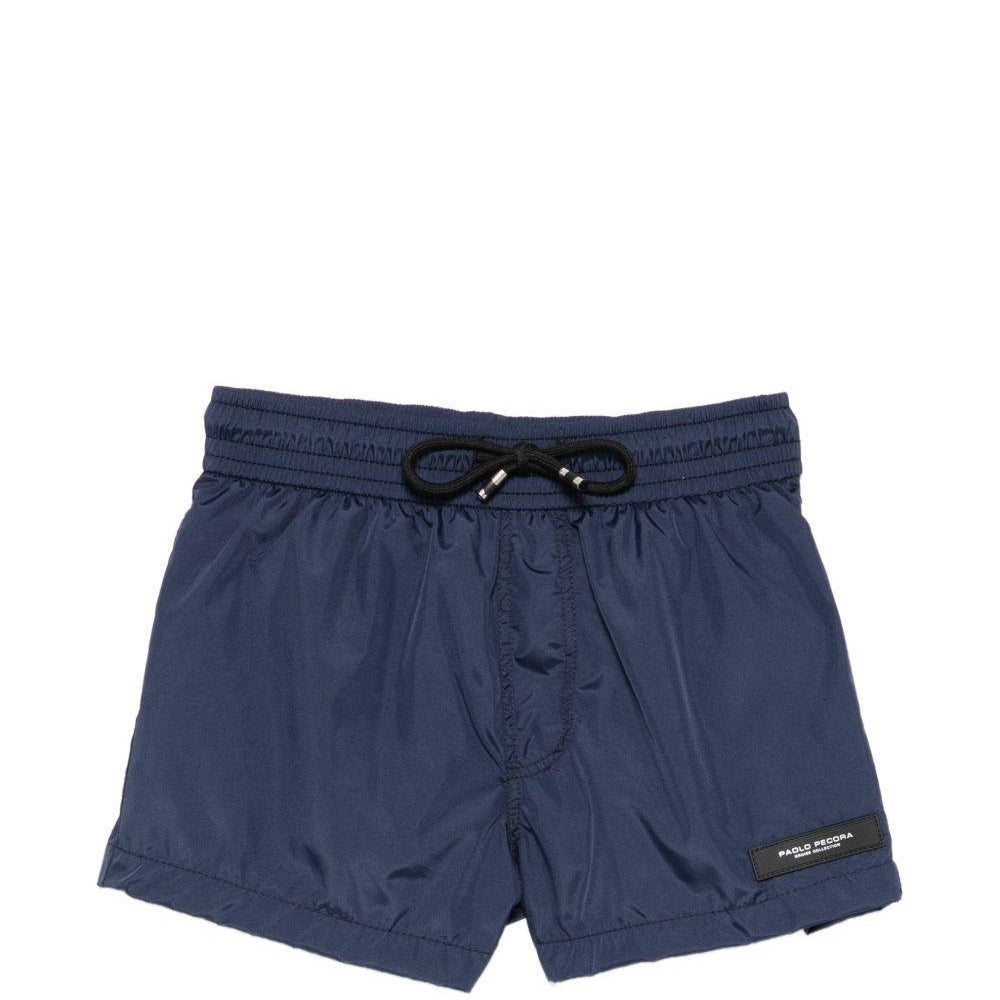 Costume da bagno per bambino Paolo Pecora Kids blu con patch con logo PP2041 BLU PAOLO PECORA KIDS