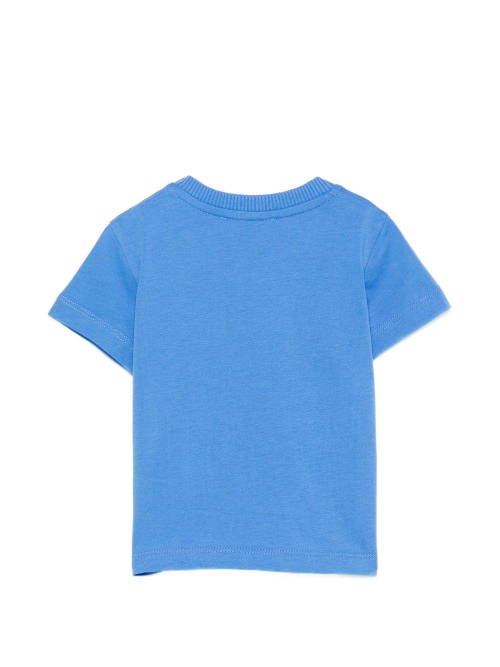 T-shirt per neonati Moschino Kids azzura con stampa Teddy Bear sul davanti MZM047LAA01 40630 MOSCHINO KIDS