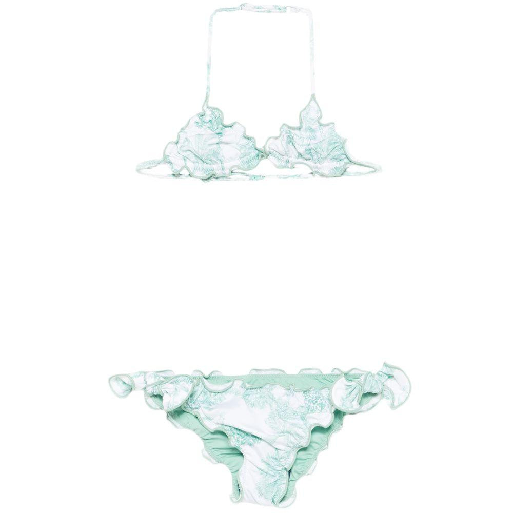 Costume per bambina MC2 Saint Barth Kids verde con stampa floreale CRIS001 00649L MC2 ST. BARTH KIDS