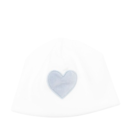 Berretto per neonato La Stupenderia bianco con motivo a cuore azzurro 1TBCP12 L24 LA STUPENDERIA KIDS
