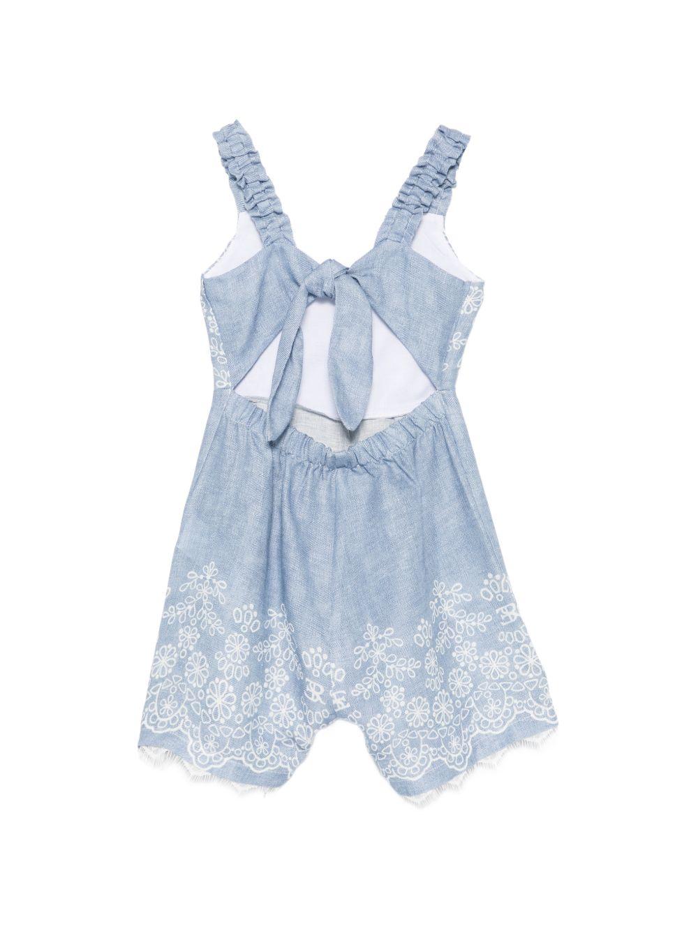 Abito per bambina Ermanno Scervino Junior in denim con ricami Z1G201 7672 0062 ERMANNO SCERVINO JUNIOR