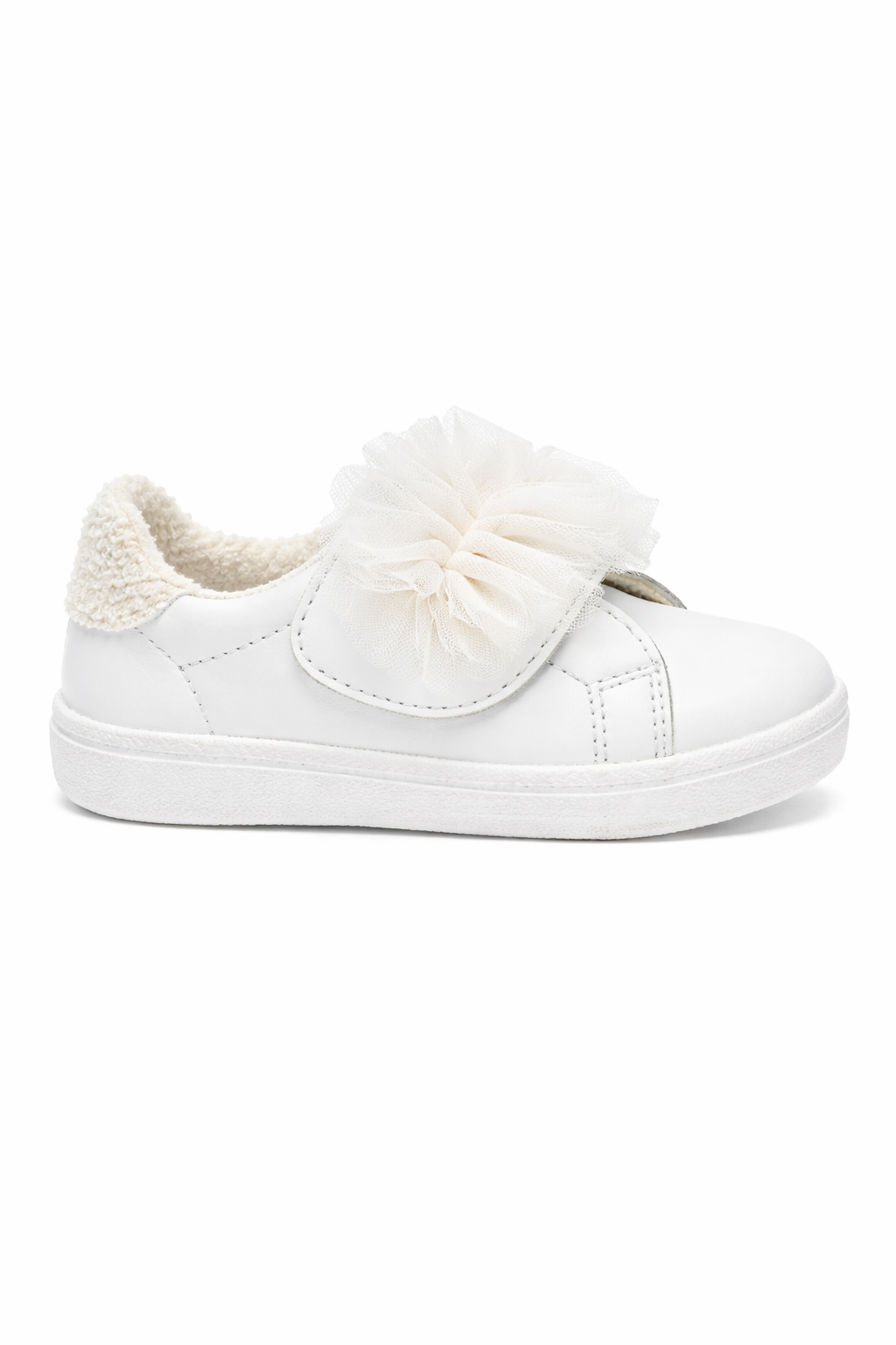 Sneakers per bambina Monnalisa bianche con dettaglio in tulle 83G012 7715 0001 MONNALISA KIDS